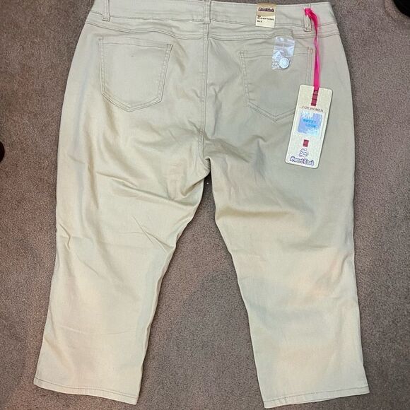 SWEET Look size 22‎ Gold tan stretch cropped skinny jean Capri pants - Picture 4 of 6